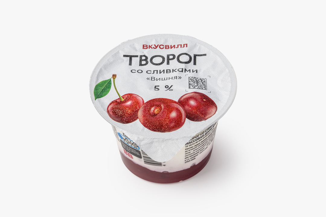 

Творог ВкусВилл Вишня со сливками 5% 140 г