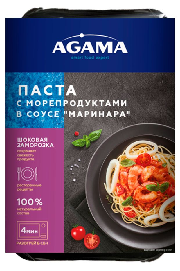 

Паста Agama с морепродуктами в соусе маринара 250 г
