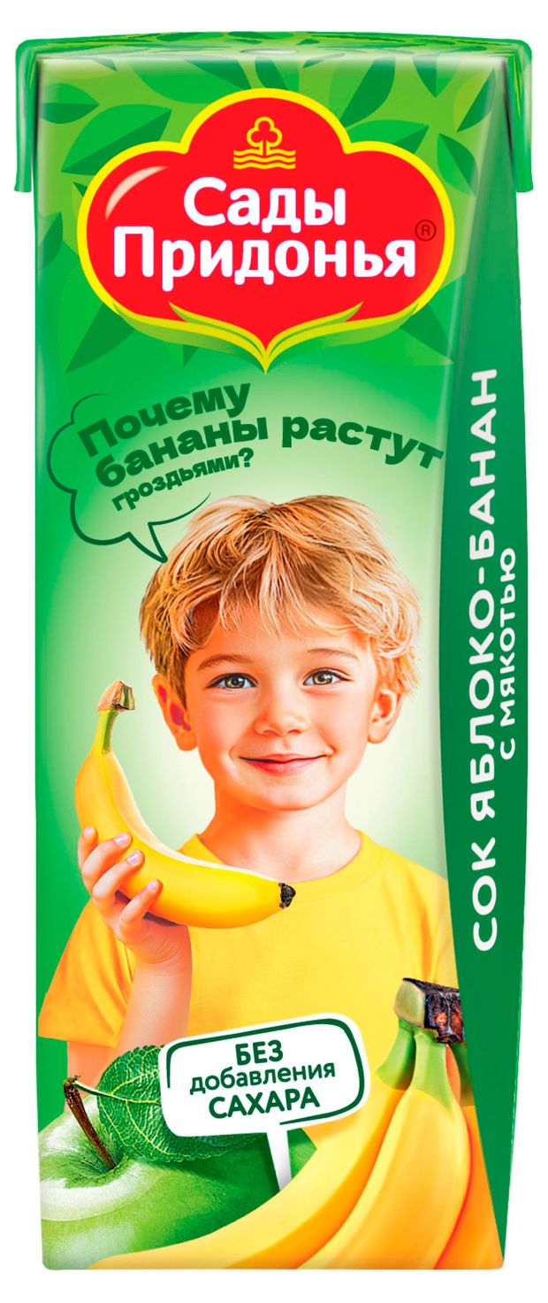 

Сок детский Сады Придонья Яблоко банан с 6 месяцев 200 мл