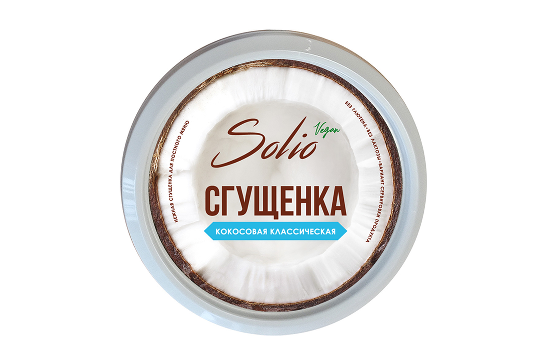 

Сгущенка кокосовая Solio на растительных маслах классическая 170 г