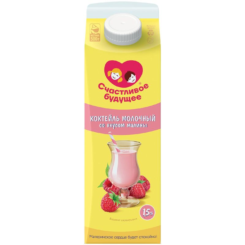 

Коктейль молочный Вятушка малина пастеризованный 1.5%, 500г