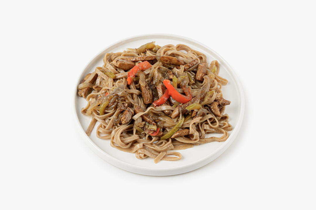 

Лапша гречневая ВкусВилл с куриным филе и овощами в соусе терияки 250 г