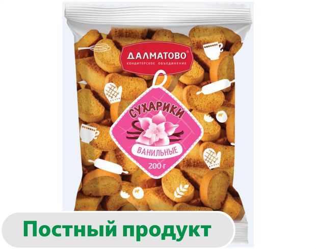 

Сухарики Далматово ванильные 200 г