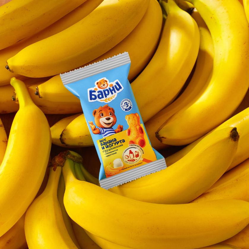 

Пирожное бисквитное Барни с бананово-йогуртовой начинкой 150 г