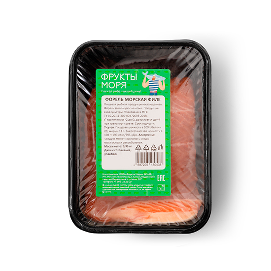 

Форель морская Фрукты моря филе 350 г