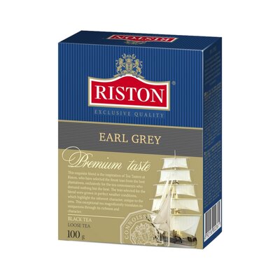 Чай черный Riston Earl Grey байх цейлон с бергам ср/лист 100г
