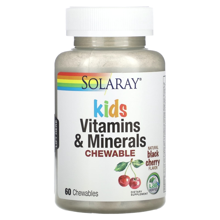 

Solaray Kids Vitamins & Minerals Chewable таблетки жевательные черная вишня 60 шт.