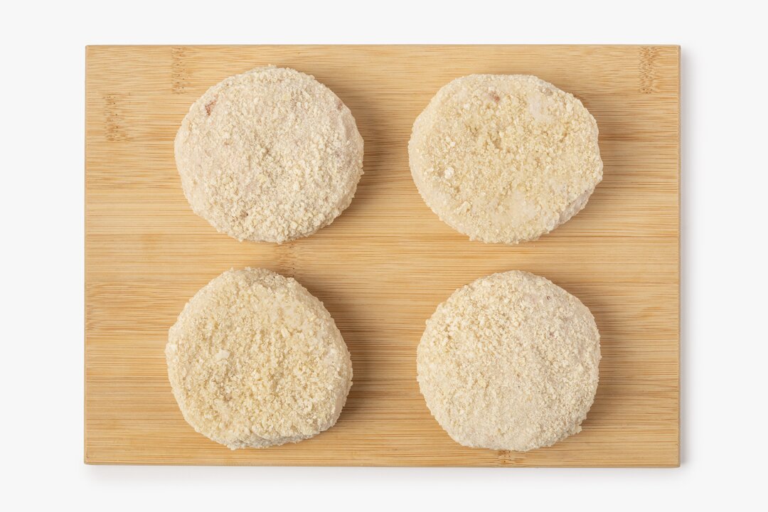 

Котлеты рыбные из минтая со свиным шпиком в панировке заморозка 400 г