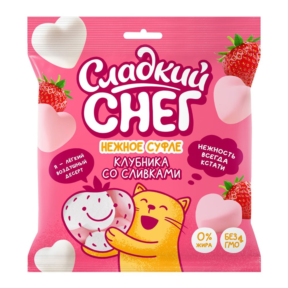 

Суфле Сладкий Снег нежное клубника со сливками 85 г
