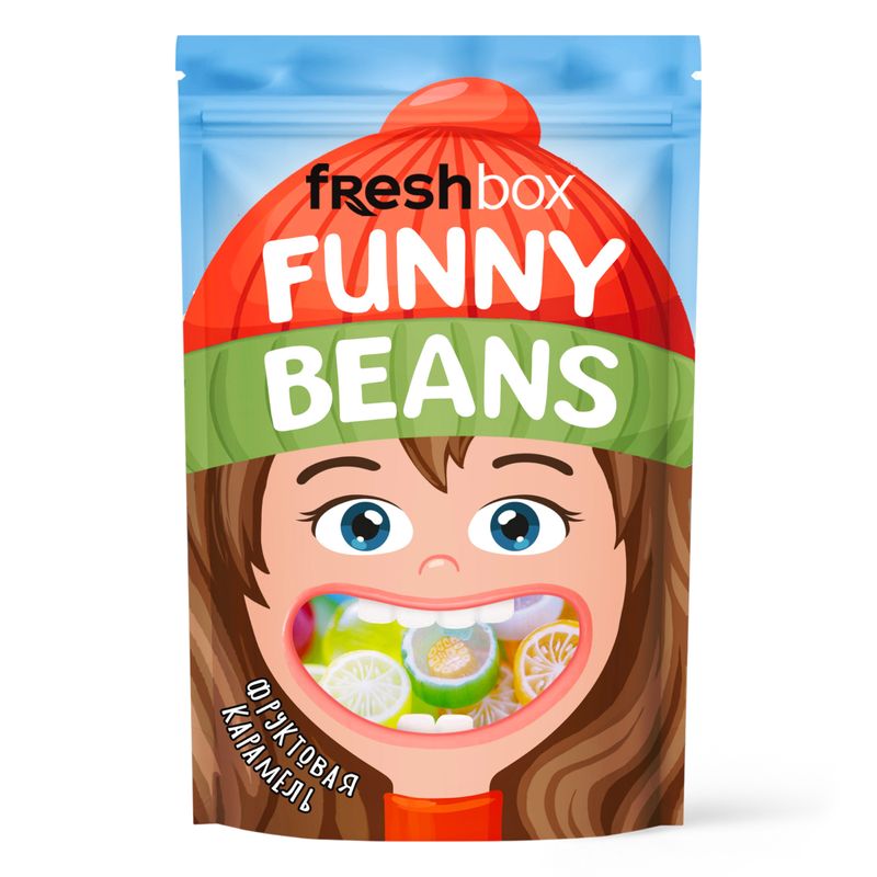 

Карамель Fresh Box Фруктовое ассорти Funny Beans 30 г