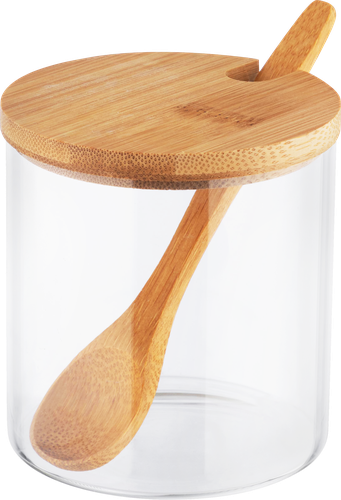 

Банка для хранения Mallony Bambu стеклянная с крышкой и ложечкой из бамбука 300 мл