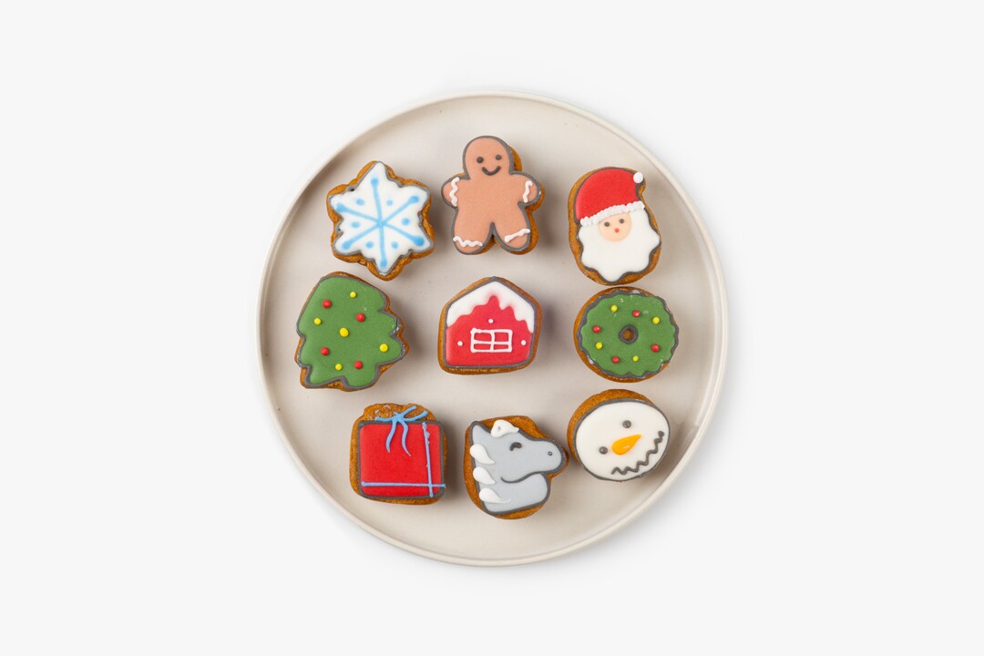 

Пряники-мини имбирные ВкусВилл Рождественское ассорти в банке 100 г