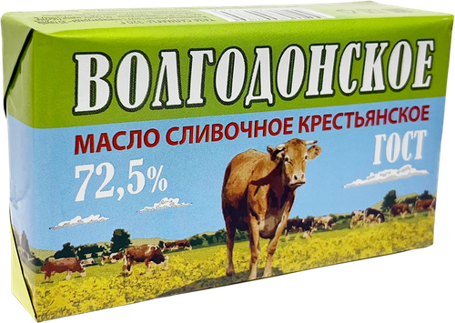 

Масло сливочное Волгодонское Крестьянское 72.5% 320 г