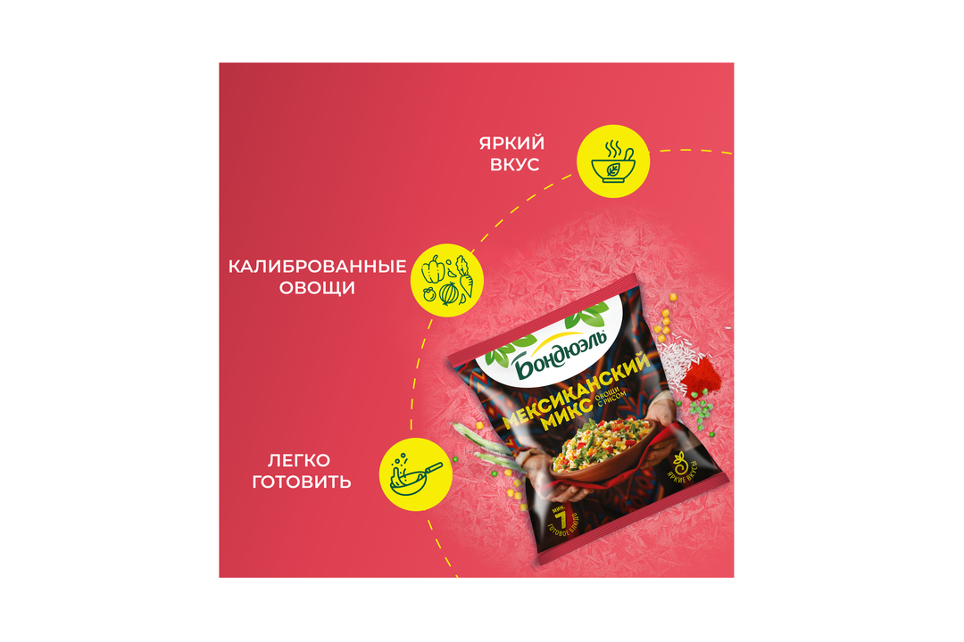 

Мексиканская смесь Бондюэль замороженная 400 г