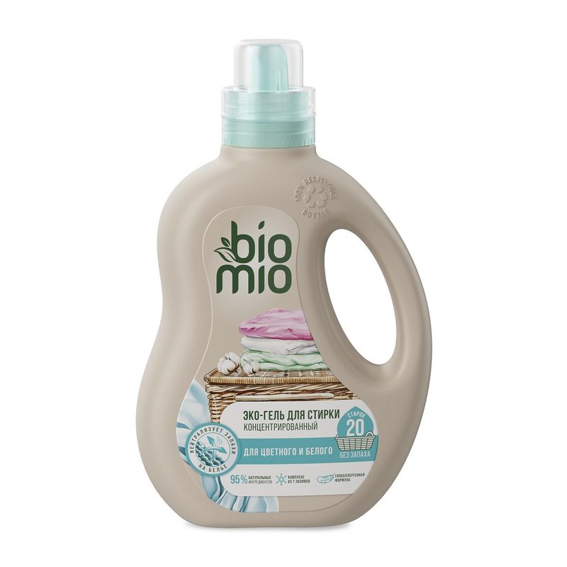

Гель для стирки BioMio Colors&Whites цветного и белого гипоаллергенный 0.9 л дизайн в ассортименте