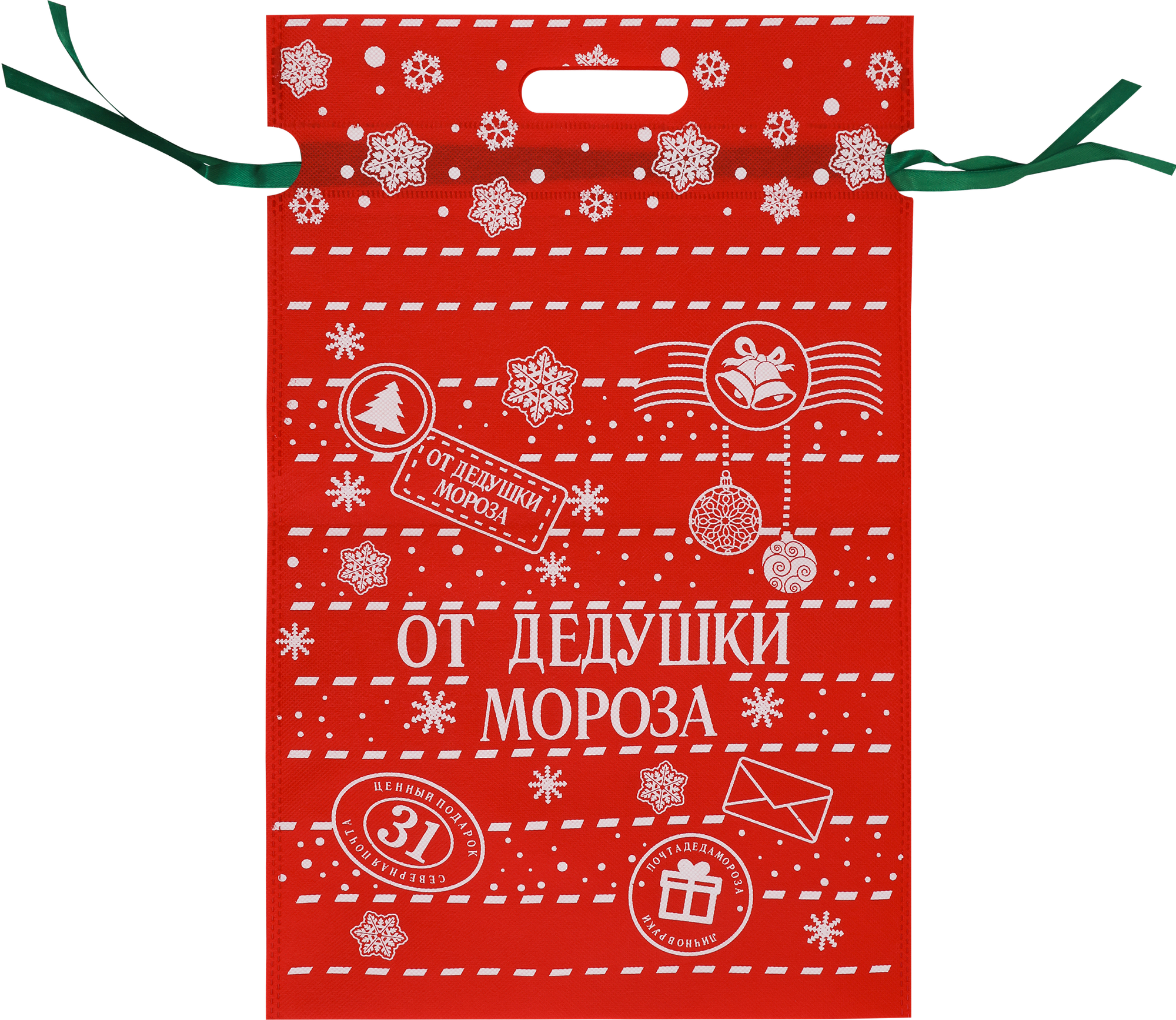 

Мешок для подарков Homeclub текстиль красный 45 см