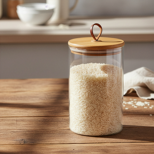 

Банка для хранения Homeclub Timber стекло бамбук 1.1 л