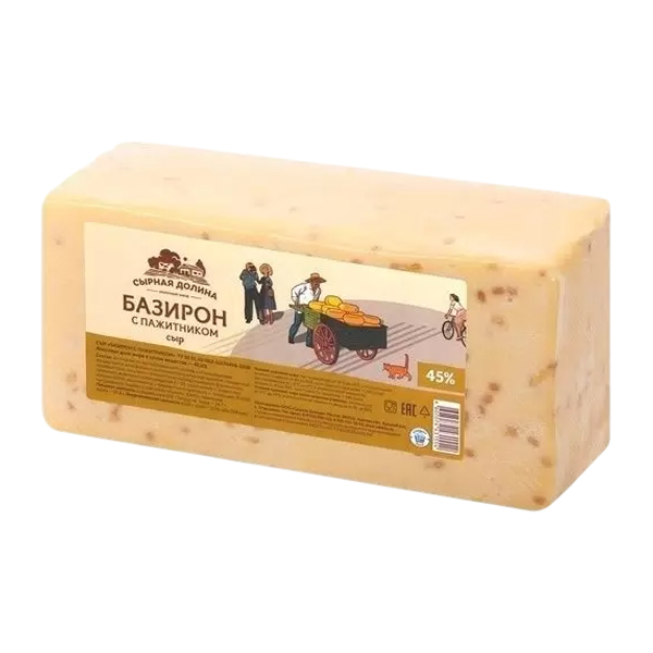 

Сыр Сырная Долина Базирон с пажитником 45%, вес