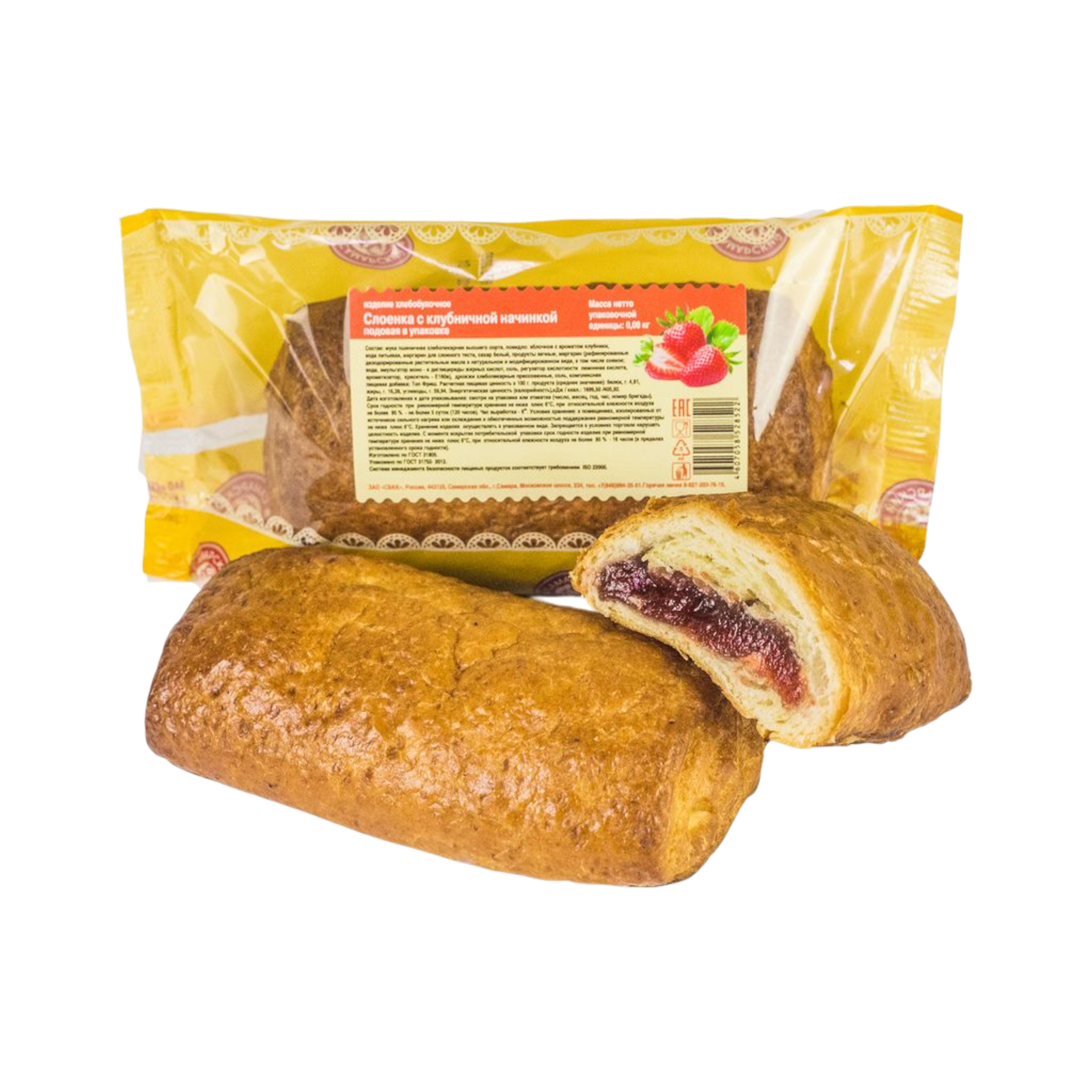 

Слоенка Самарский БКК с клубничной начинкой 80 г