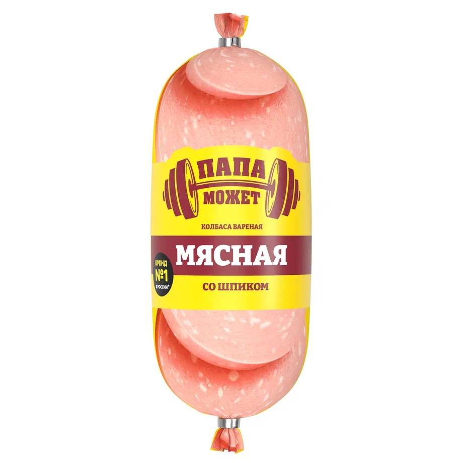 

Колбаса вареная Папа может Мясная со шпиком 500 г