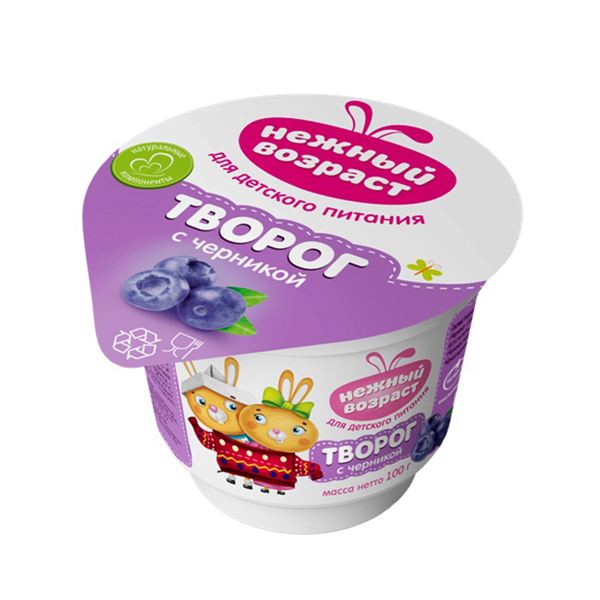 

Творог Нежный возраст для детского питания с черникой 4% 100 г