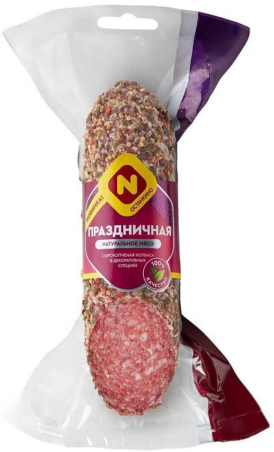 

Колбаса сырокопченая Останкино Праздничная в специях 270 г