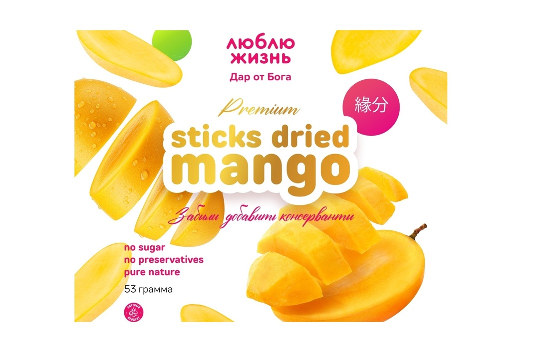 

Сухофрукты Люблю жизнь манго сушеное 53 г