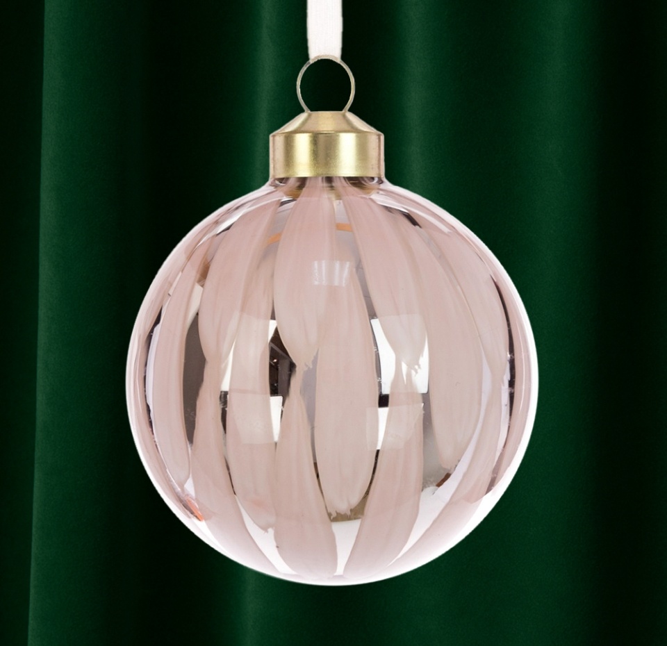 

Игрушка для ёлки «Шар с розовым орнаментом» стеклянная, Floralsilk, 8 см, Великобритания