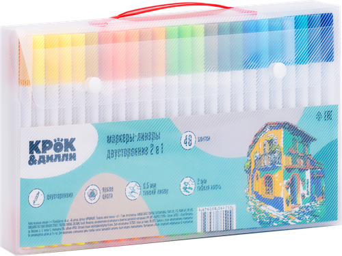 

Маркеры-линеры Крок&Дилли 2 в 1 двусторонние арт. WP0905002