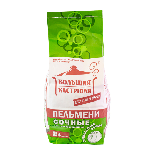

Пельмени Большая кастрюля Сочные с говядиной и свининой 800 г