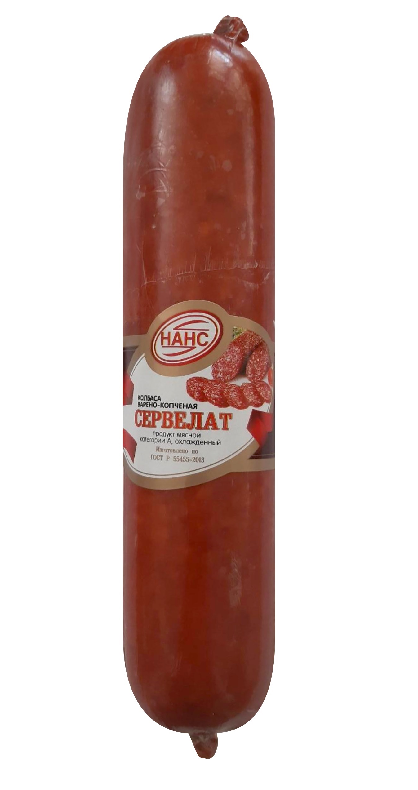 

Колбаса варено-копченая Нанс Сервелат 400 г