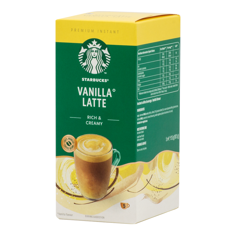 

Напиток кофейный Starbucks Ванильный латте растворимый 5 шт. х 21.5 г