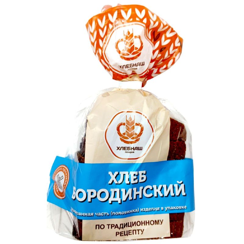 

Хлеб Бородинский Хлебнаш половинка нарезка 330 г