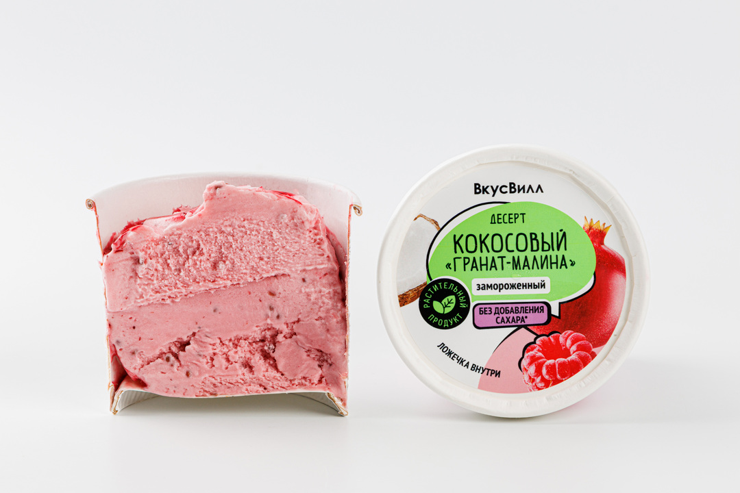 

Десерт кокосовый ВкусВилл замороженный Гранат-Малина 75 г
