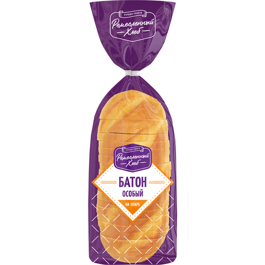 

Батон Ремесленный хлеб Особый на опаре в нарезке 300 г