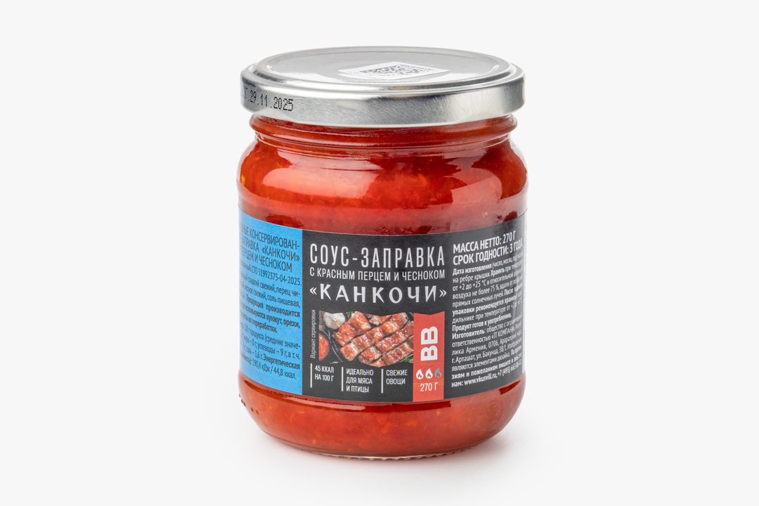 

Соус-заправка ВкусВилл Канкочи с красным перцем и чесноком 270 г
