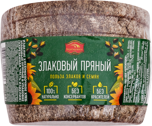 

Хлеб Черемушки Злаковый пряный в нарезке 220 г