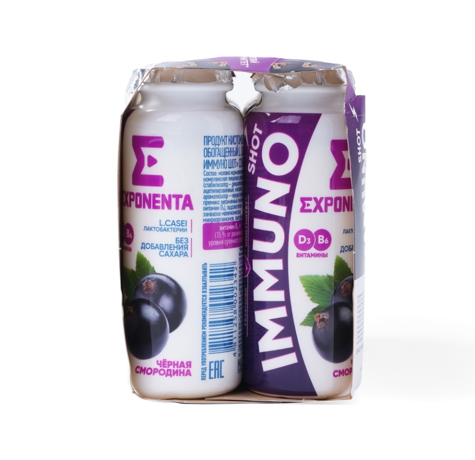 

Продукт кисломолочный Exponenta Immuno Shot черная смородина 2.5% 100 мл