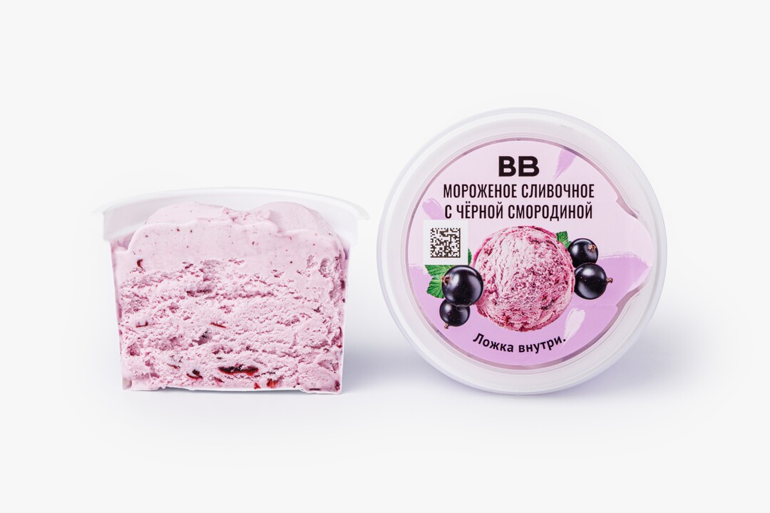 

Мороженое ВкусВилл сливочное с черной смородиной 130 г