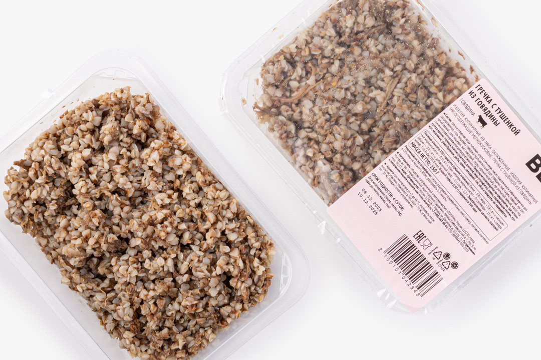 

Гречка ВкусВилл с тушенкой из говядины 250 г