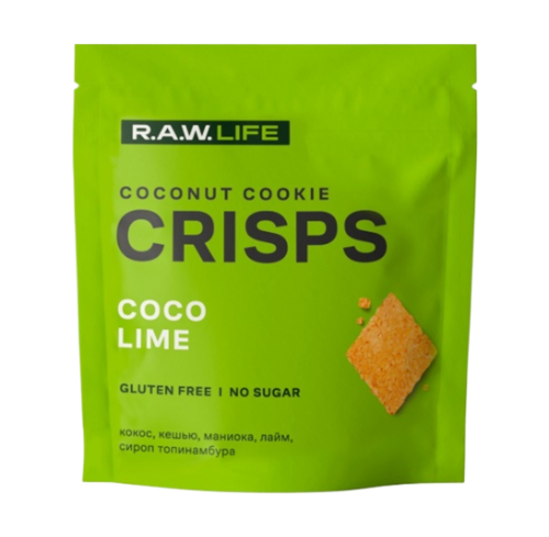 

Печенье кокосовое R.A.W.Life Crisps Кокос-Лайм без глютена, без сахара 35 г