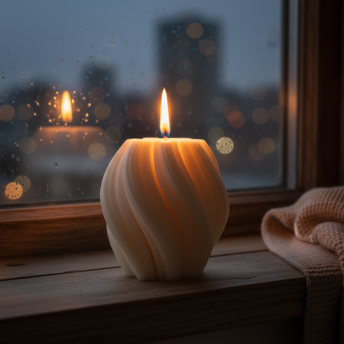 

Свеча Homeclub Элия 7.8 x 8.4 см бежевая