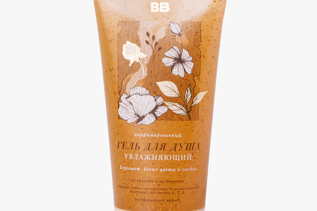 

Гель для душа парфюмированный ВкусВилл Бергамот белые цветы и сандал со сферами и витаминами 200 г