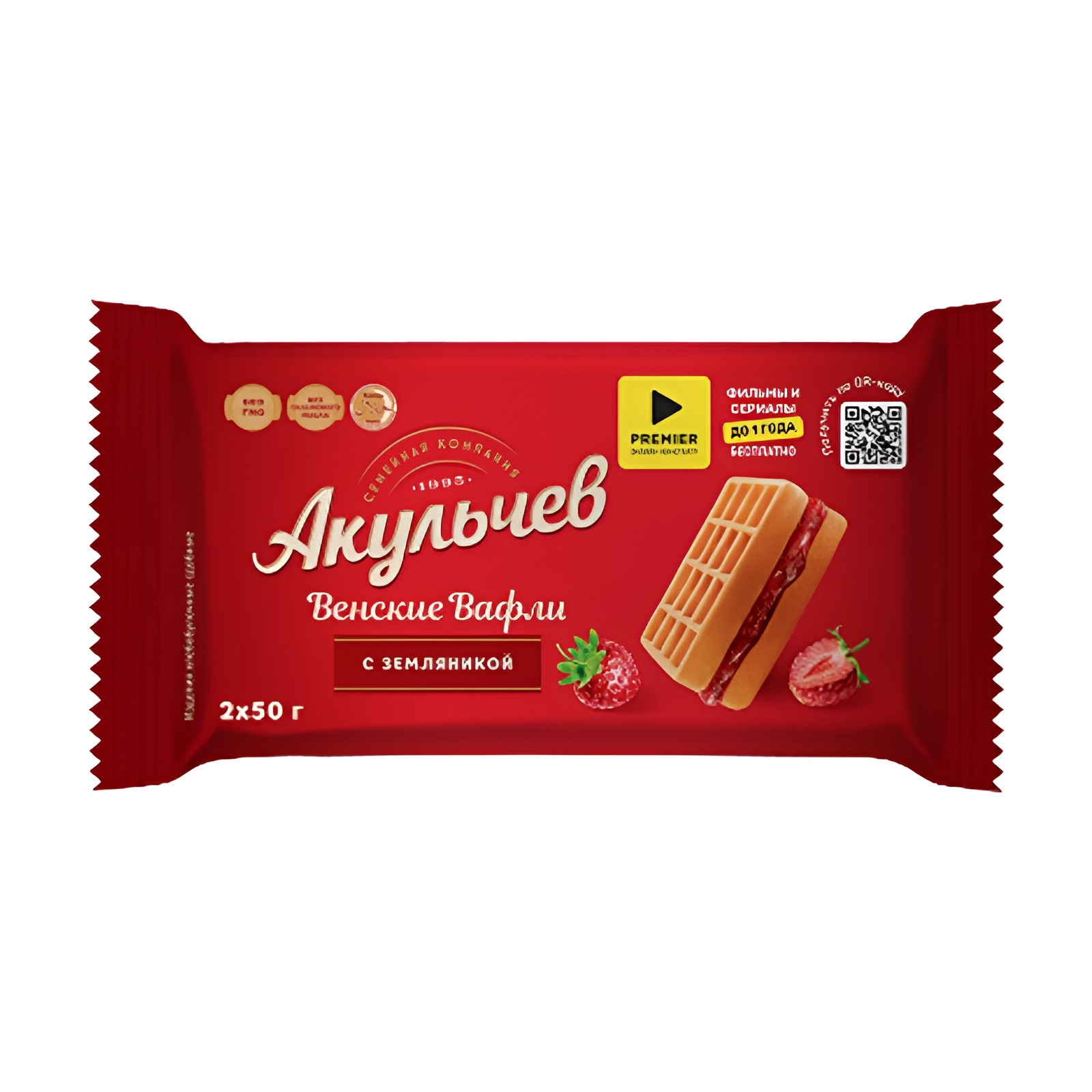 

Вафли Акульчев Венские с земляникой 100 г дизайн упаковки в ассортименте