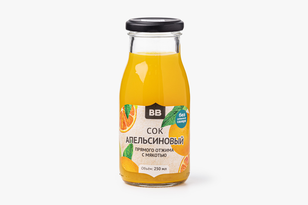 

Сок ВкусВилл апельсиновый прямого отжима 250 г