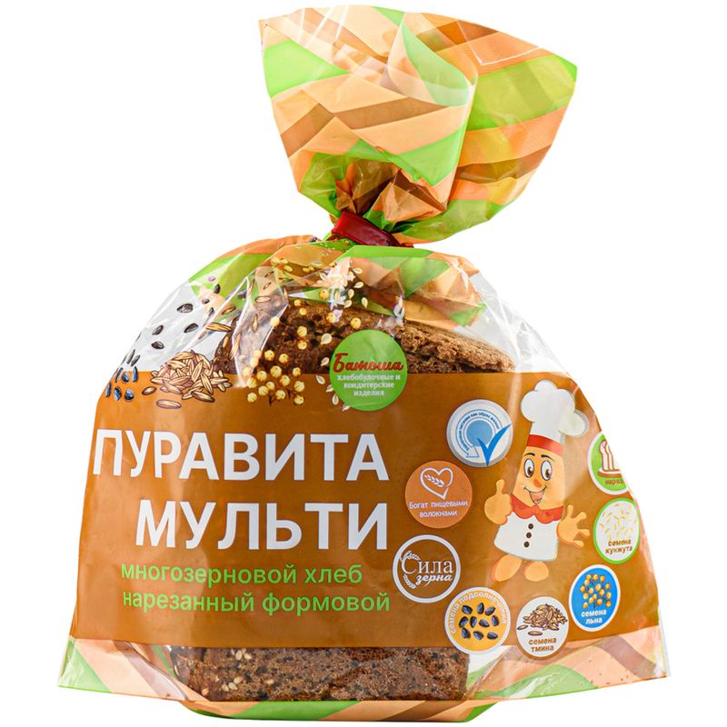 

Хлеб Батоша Пуравита Многозерновой нарезной 350 г