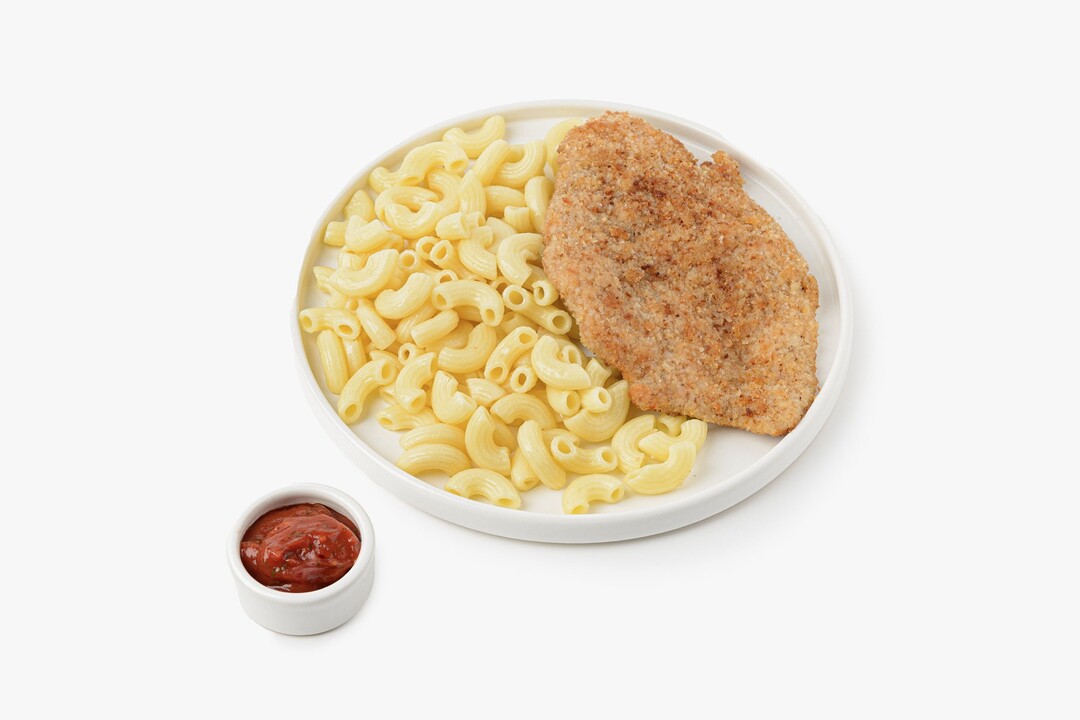 

Шницель куриный ВкусВилл с пастой и томатным соусом 250 г