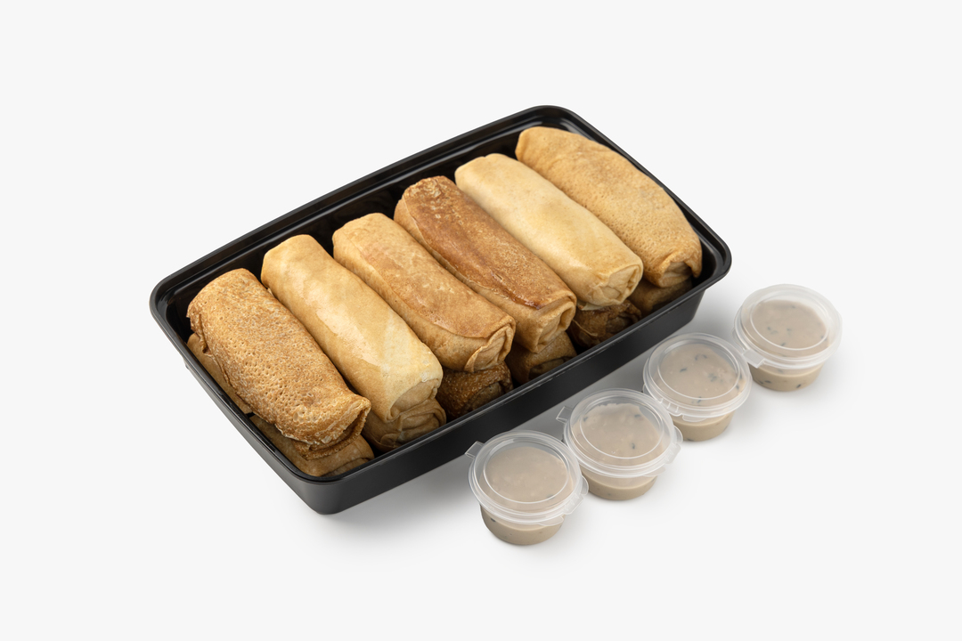 

Семейная порция блинчиков ВкусВилл постных с картофелем и грибами 12 шт. 1070 г