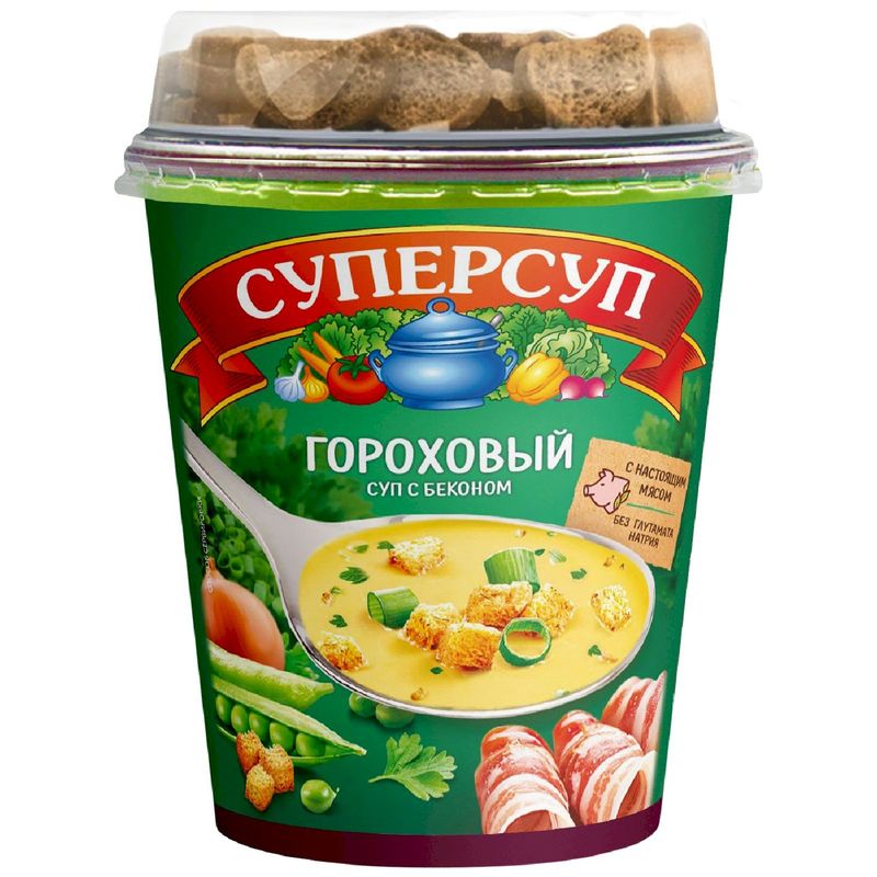 

Суп Суперсуп Гороховый с беконом и гренками 45 г