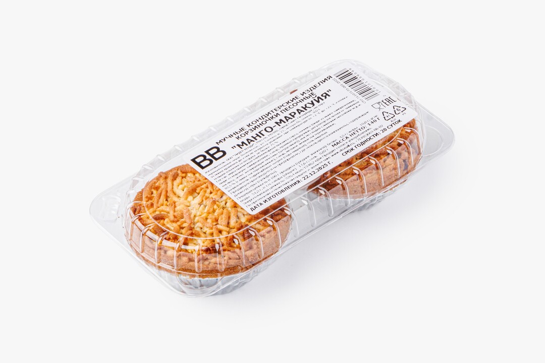 

Корзиночки песочные ВкусВилл Манго-маракуйя 140 г